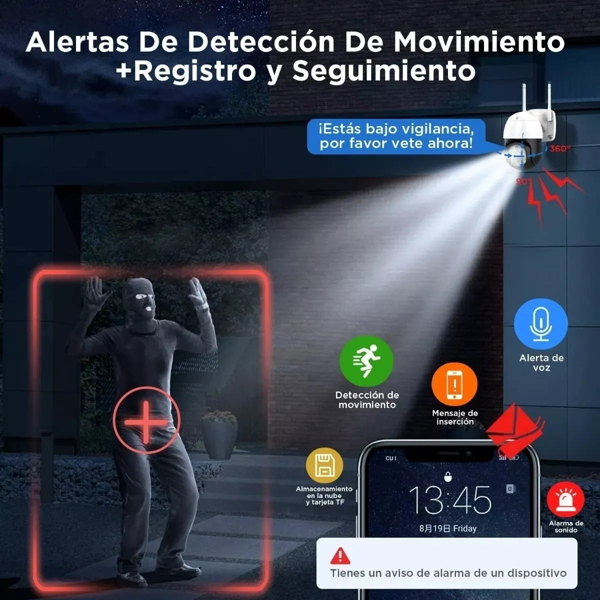 📹 Cámara Robótica IP Wifi Full HD 1080P Exterior PTZ 360°