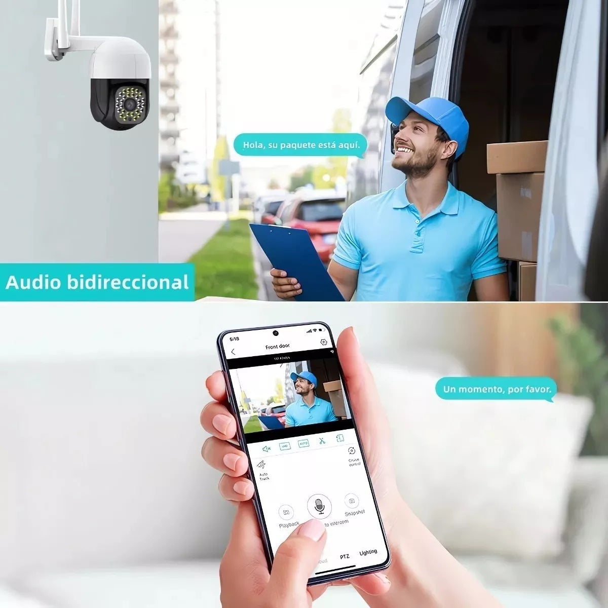 📹 Cámara Robótica IP Wifi Full HD 1080P Exterior PTZ 360°