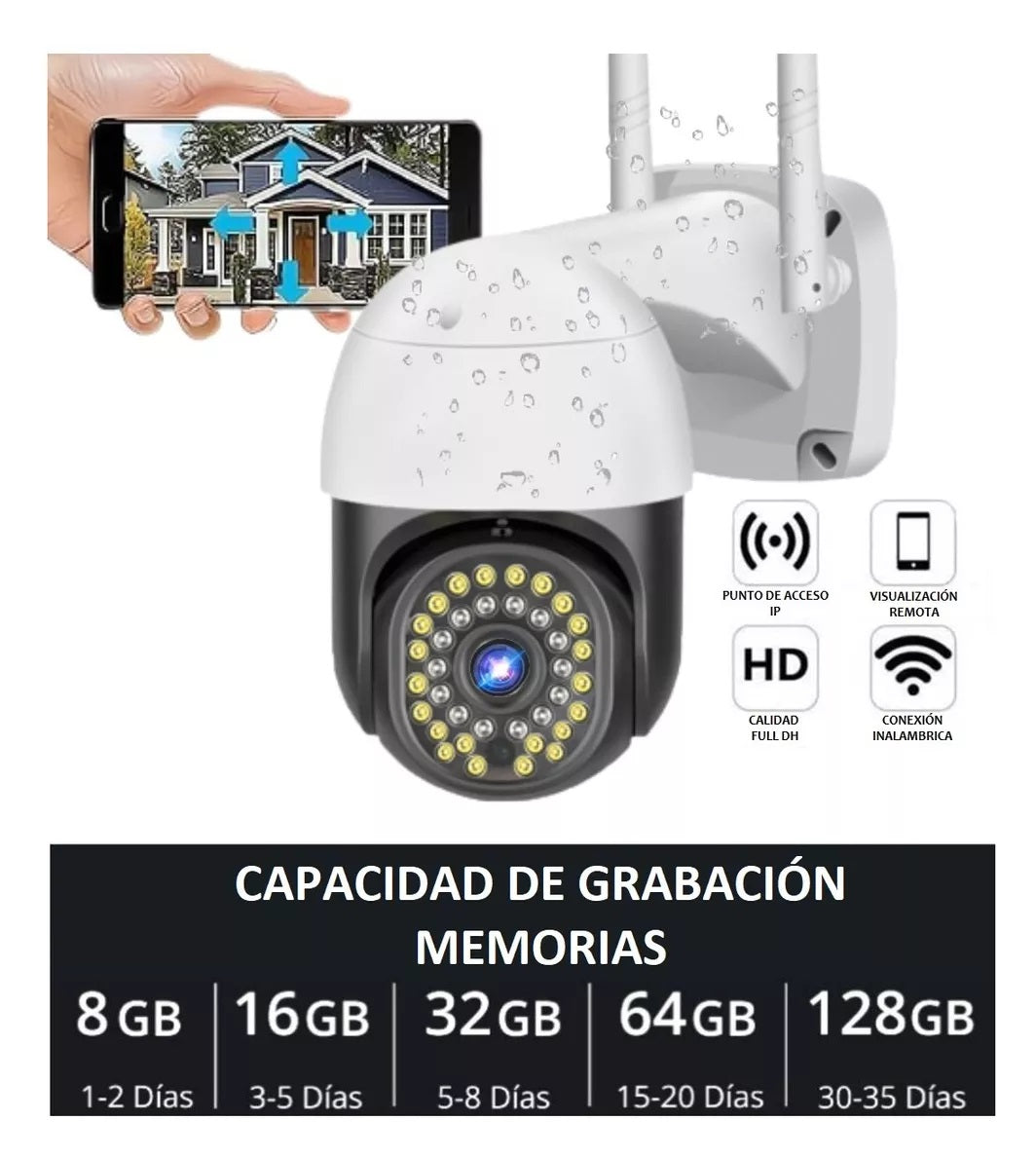 📹 Cámara Robótica IP Wifi Full HD 1080P Exterior PTZ 360°