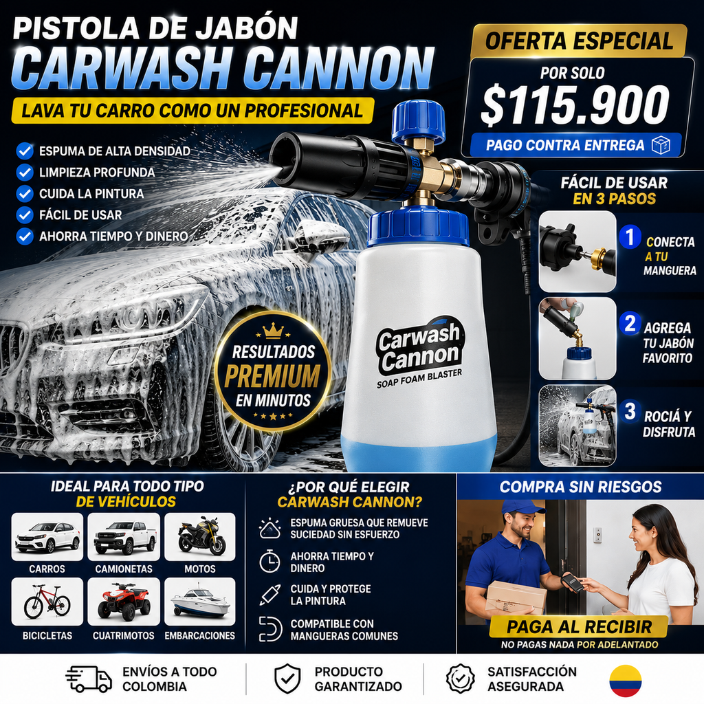 🚗✨ PISTOLA DE ESPUMA CARWASH CANNON