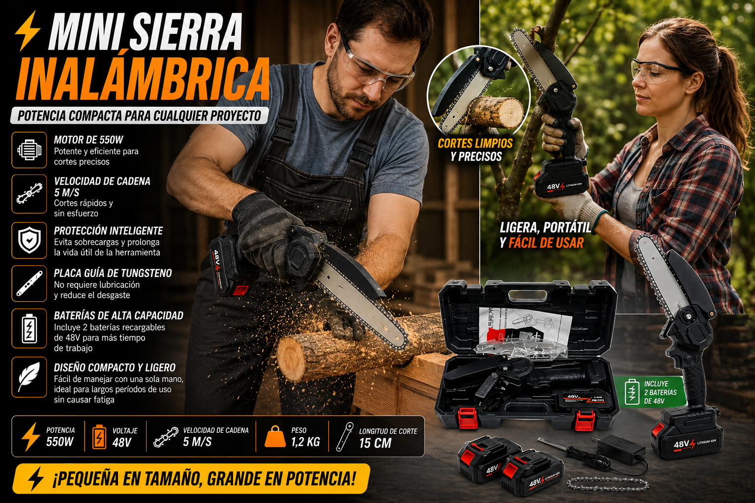 ⚡ MINI SIERRA INALÁMBRICA – Potencia compacta para cualquier proyecto ⚡