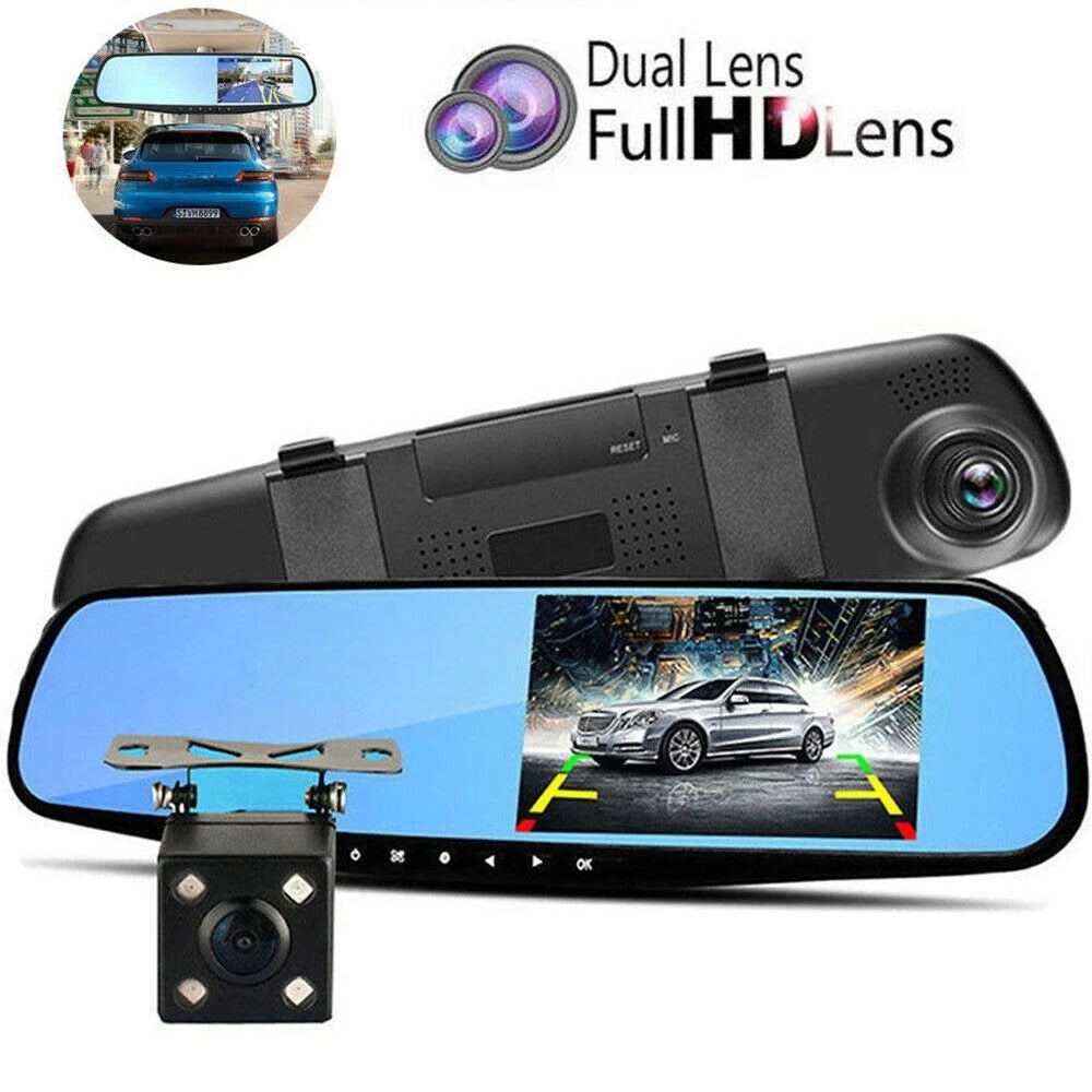 🚗 Espejo Retrovisor Inteligente DVR Full HD + Cámara de Reversa